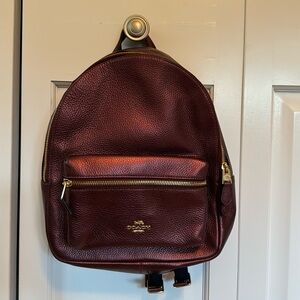 Burgundy Coach Medium Charlie Backpack